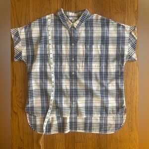 L.L. Bean Navy and Yellow Button Down Women’s Small